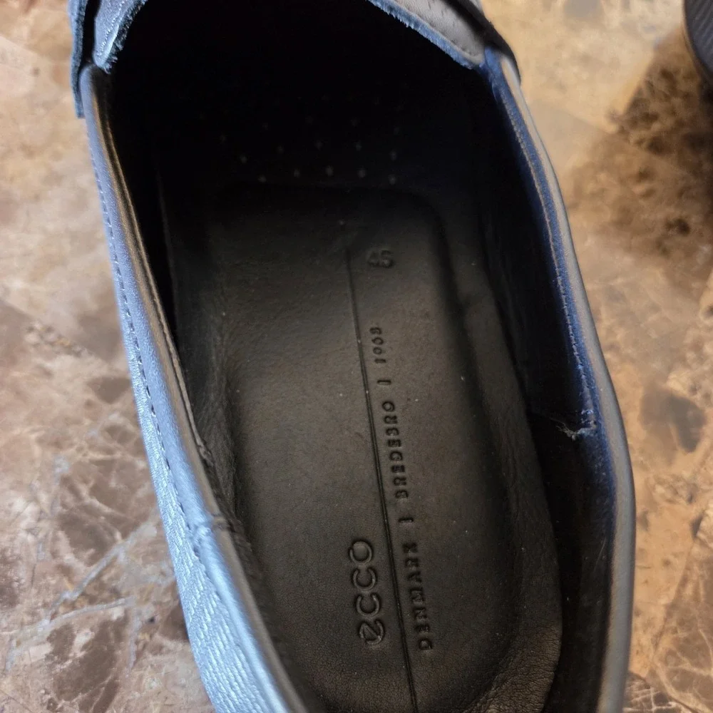 Ecco sz 45 men's Tray Tech light penny loafer black‎ casual career comfort